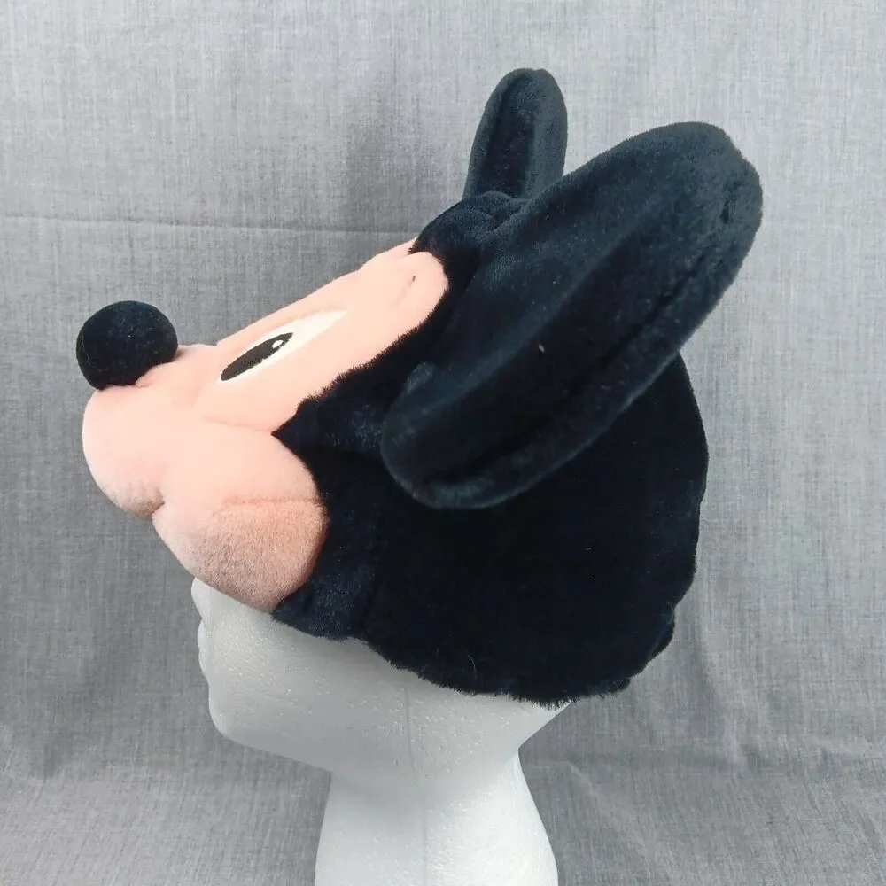 Walt Disney World Mickey Mouse Head Hat Plush Elastic Back Vintage Toddler Size